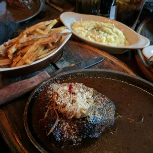 The Big Jug, with Fries and Mashed Potatoes (which you can sub instead of the salad).
