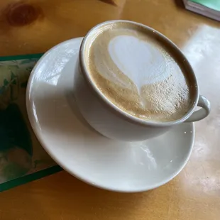 Hot latte with almond milk