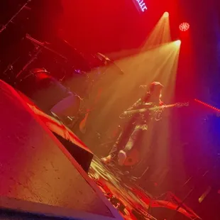 a band performing on stage