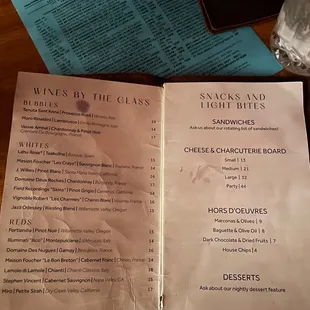 Menu (3 out of 5) as of 1/6/23