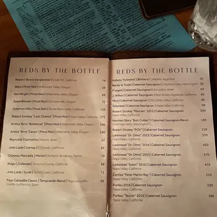 Menu (1 out of 5) as of 1/6/23