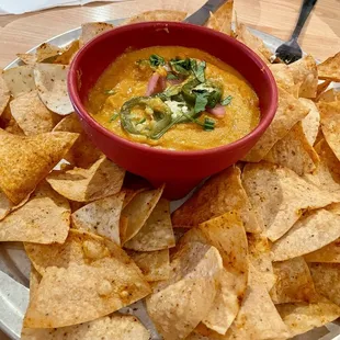 Chips with Vegan Queso dip
