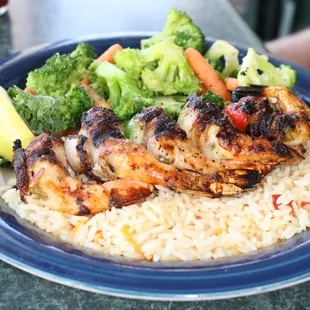 Bacon Wrapped Shrimp Plate