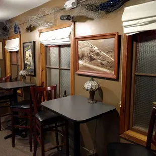 Vintage decorations and pictures (picture of the original farm and structure).