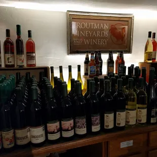 Display of the tasty wines (and beer).