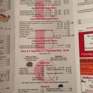 Second page of menu