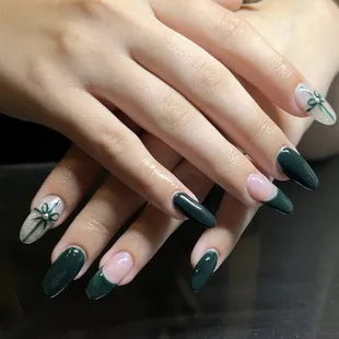 Acrylic nails with holiday nail art