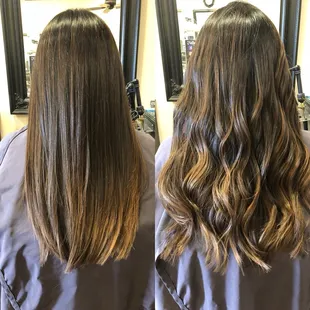 Amazing results shown straight and curled.  Jackie is amazing!