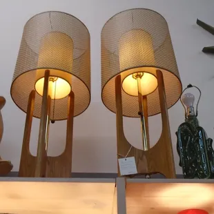 A pair of Danish Modern lamps from the 60s.