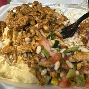 Chicken shawarma rice bowl