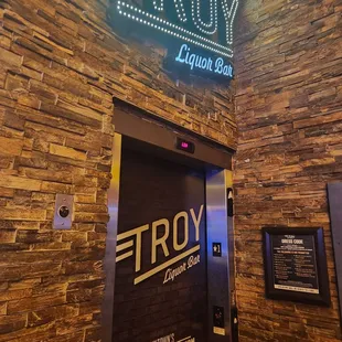 the entrance to the bar