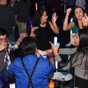 a group of people at a party