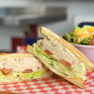 a cut in half sandwich