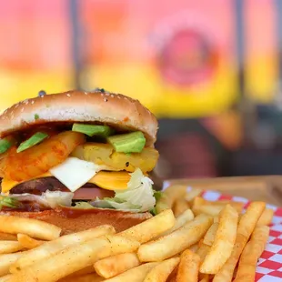 a plate of french fries
