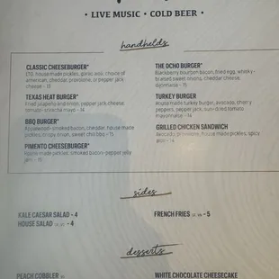 Second of 2 pages of menu