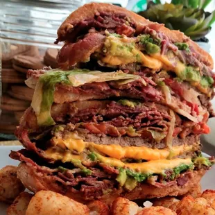 Trojan Burger.  A signature here at Troy's!!