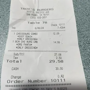 Meal for 2