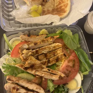 Grilled chicken salad.