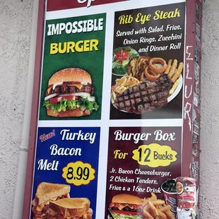 Specials menu