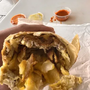 Ground turkey ground beef sausage burrito