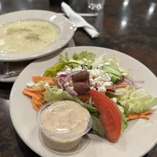 Salad and Soup &amp; Greek Salad