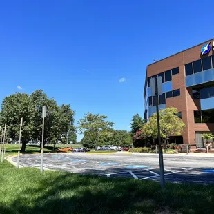 the front of the building