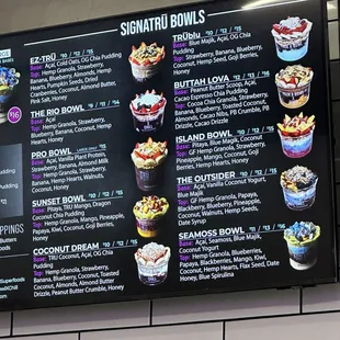 Menu- signatru bowls