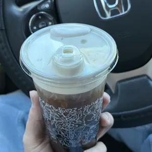 Iced latte cold foam