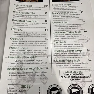 menu