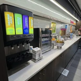 Breakfast bar with fresh made pancakes with a wave of the hand lol