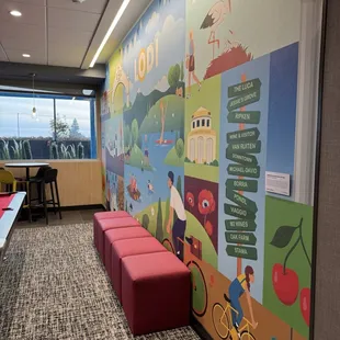 Bright colored mural