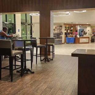 Looking into the lobby