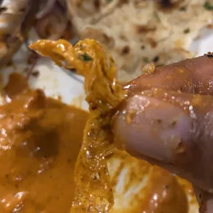 Butter Chicken with Burnt Plastic