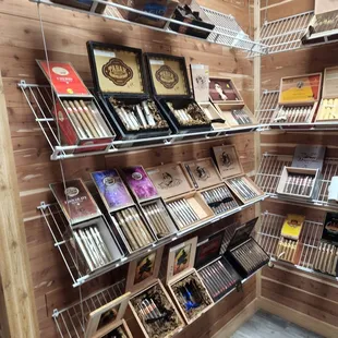 shelves of cigars and cigars