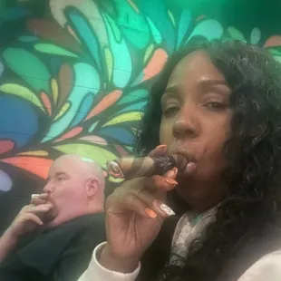 enjoying Tru leaf house cigar!