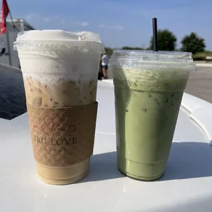 French Vanilla Latte and Lavender Matcha