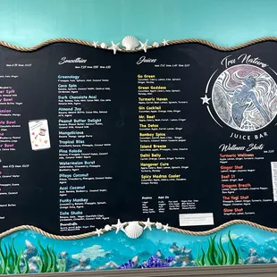 Menu of what they have to offer.