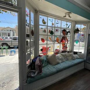 a day bed in the window