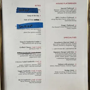 Food menu