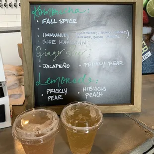 two drinks on a counter