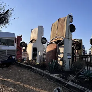 old trucks in a junkyard