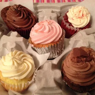a variety of cupcakes