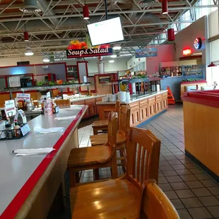 the inside of a restaurant