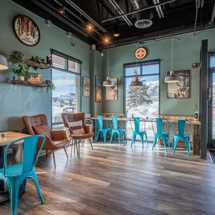 the interior of a coffee shop