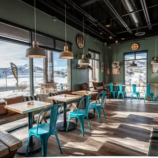 the interior of a coffee shop