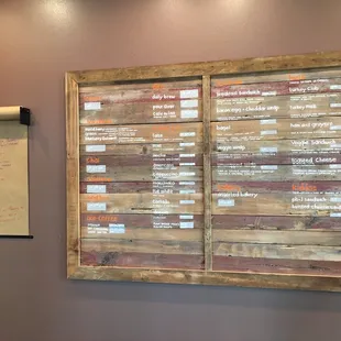 Menu board