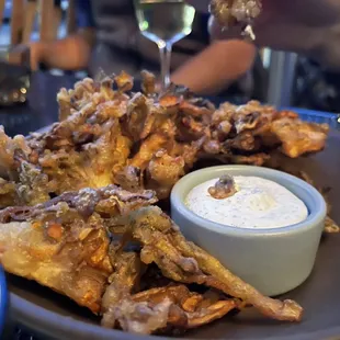 Crispy Hen of the Woods Mushrooms