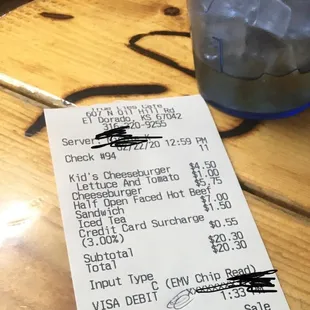 Large print receipt. No reading glasses necessary.