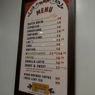 menu