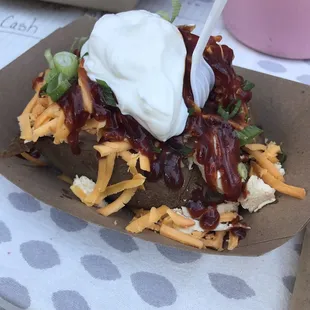 Loaded baked potato at Bernheim's ColorFest